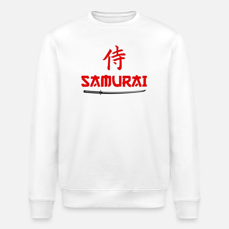 Samurai-Schwert-Kanji - Stanley/Stella Unisex Bio-Sweatshirt ROLLER - Weiß