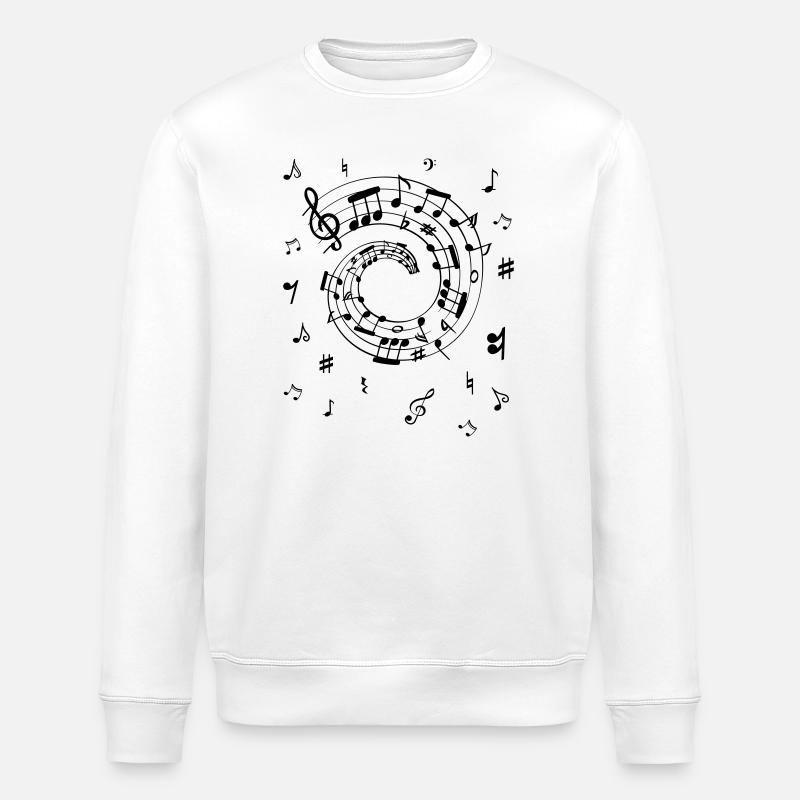 Musical notes - Stanley/Stella ROLLER Unisex Organic Sweatshirt - white