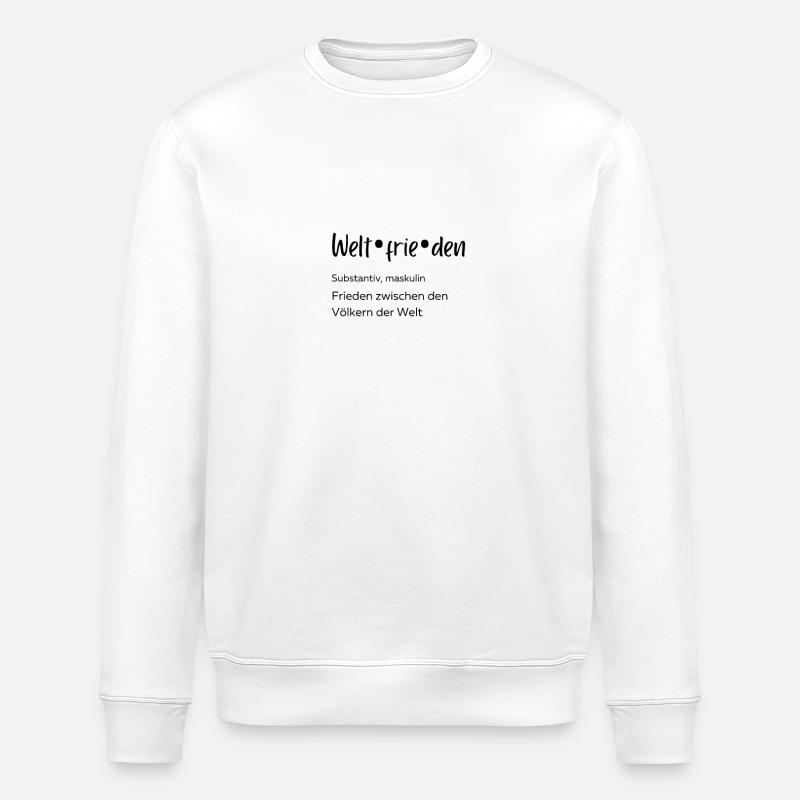Weltfrieden, Duden, Germanistik, Liebe, Geschenk, - Stanley/Stella Unisex Bio-Sweatshirt ROLLER - Weiß