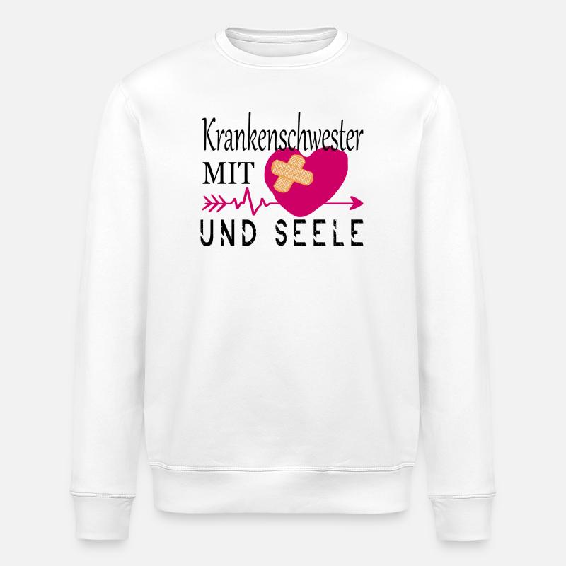 Krankenschwester mit Herz - Stanley/Stella Unisex Bio-Sweatshirt ROLLER - Weiß