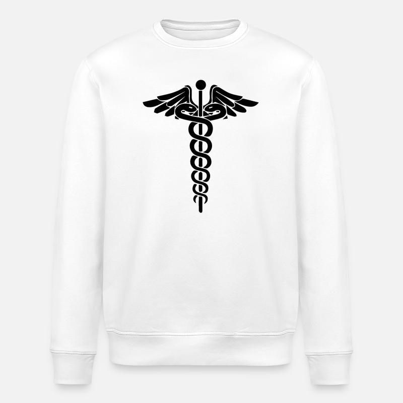 Bâton d'Asclépios Asclépios - Sweat bio ROLLER Stanley/Stella Unisexe - blanc