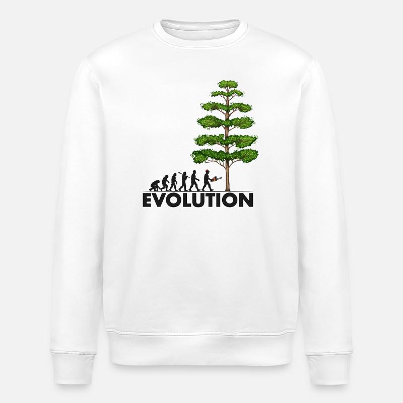 Kettensägenentwicklung Grauer großer Baum - Stanley/Stella Unisex Bio-Sweatshirt ROLLER - Weiß