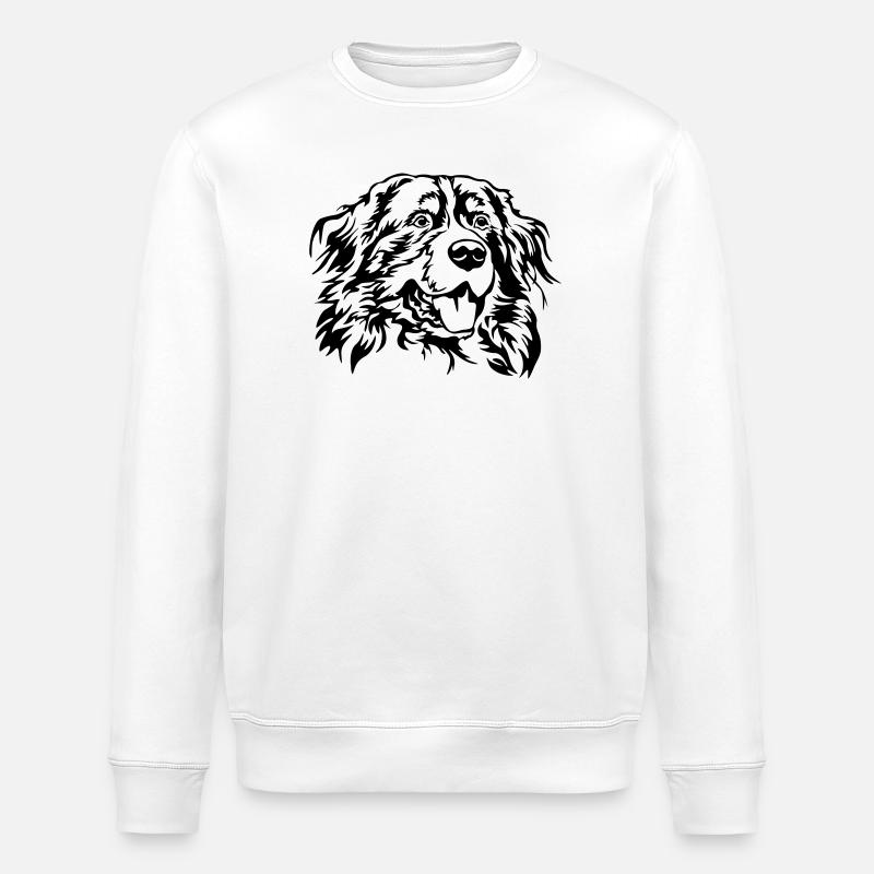 Bernese mountain dog head - Stanley/Stella ROLLER Unisex Organic Sweatshirt - white