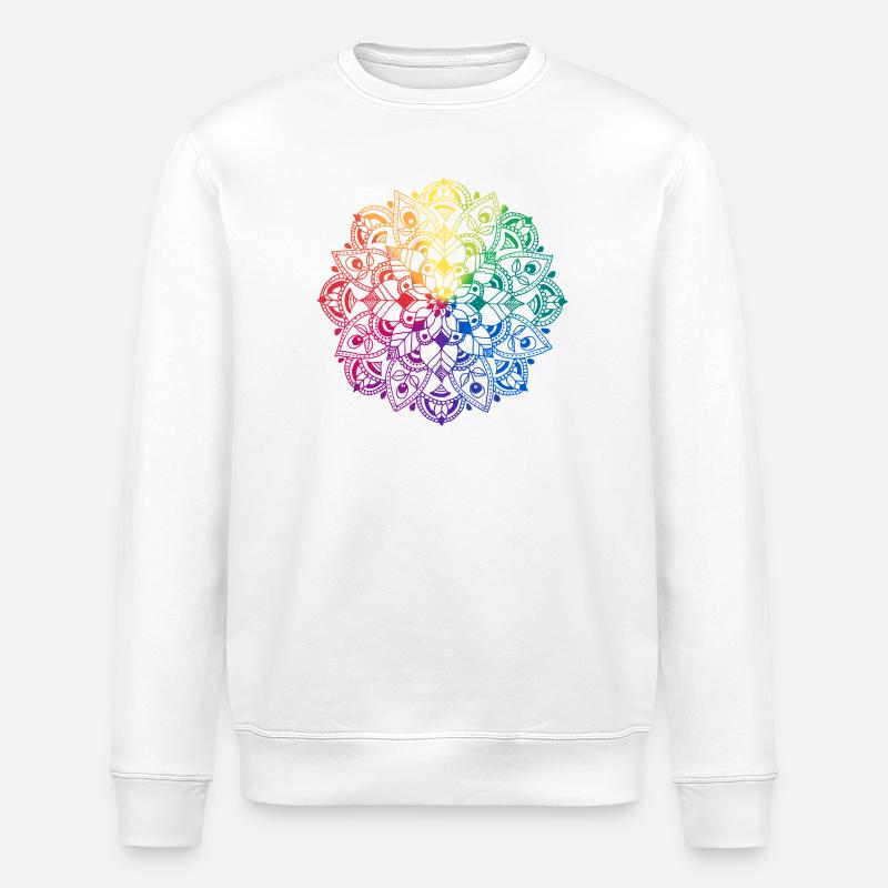 Mandala de fleurs - Sweat bio ROLLER Stanley/Stella Unisexe - blanc