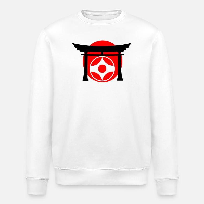 Kyokushin-Kanku-Zeichen in Torii - Stanley/Stella Unisex Bio-Sweatshirt ROLLER - Weiß