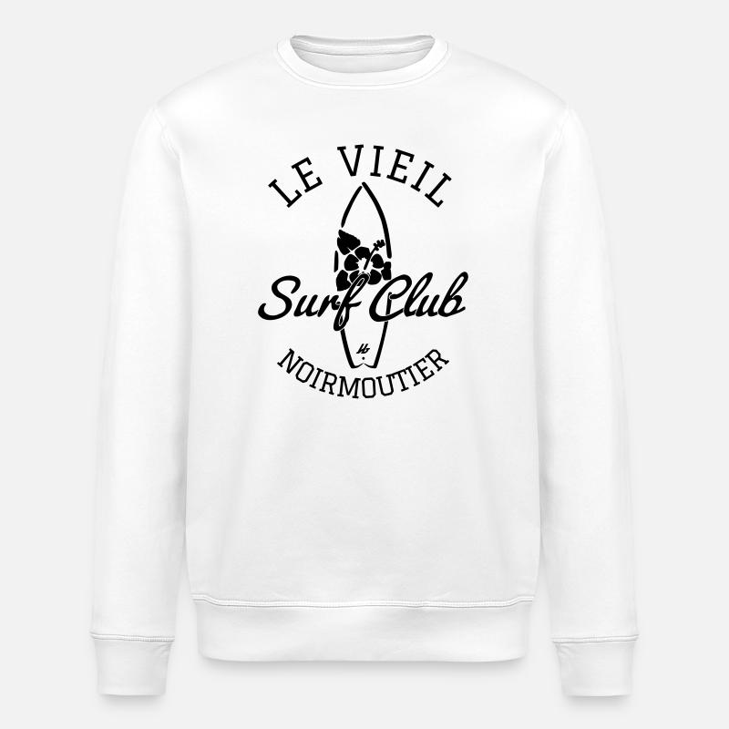 Noirmoutier le Vieil Surf Club - Sweat bio ROLLER Stanley/Stella Unisexe - blanc