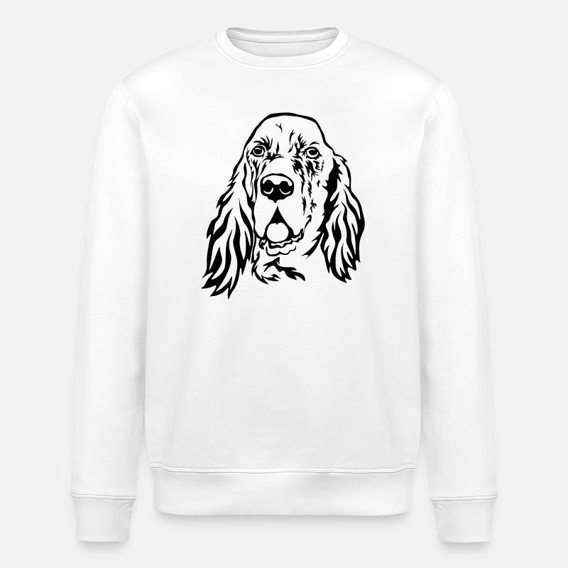 Tête de setter anglais - Sweat bio ROLLER Stanley/Stella Unisexe - blanc