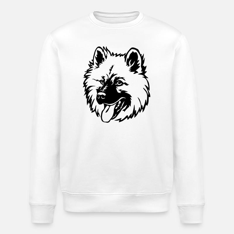 Eurasier Kopf - Stanley/Stella Unisex Bio-Sweatshirt ROLLER - Weiß