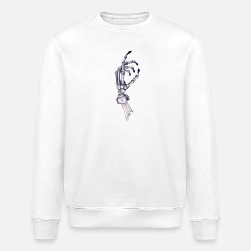 Main squelette avec bandages - Sweat bio ROLLER Stanley/Stella Unisexe - blanc