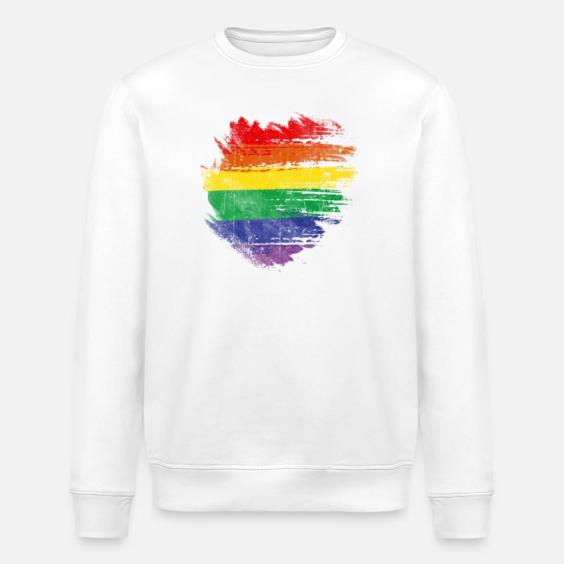 Regenbogenbürstenherz - Stanley/Stella Unisex Bio-Sweatshirt ROLLER - Weiß