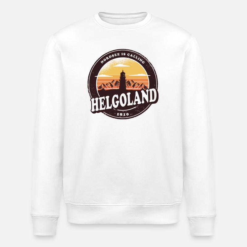 Helgoland Sunset Design / Gift Idea - Stanley/Stella ROLLER Unisex Organic Sweatshirt - white