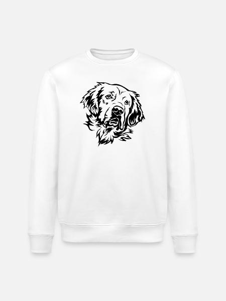 Golden Retriever Head - Stanley/Stella ROLLER Unisex Organic Sweatshirt - white