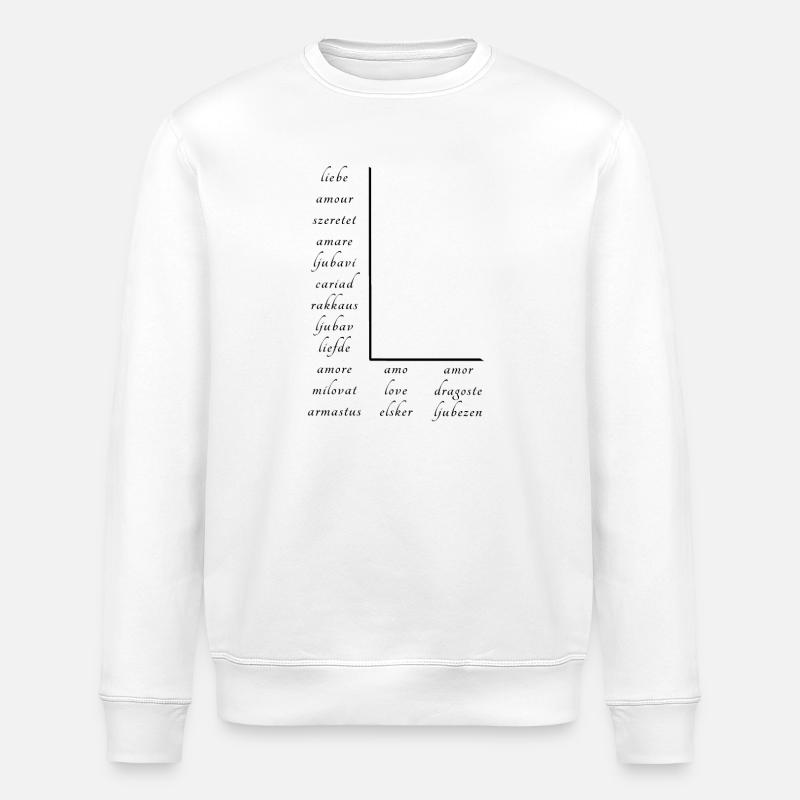 L’amour En Beaucoup de Langues Différentes - Sweat bio ROLLER Stanley/Stella Unisexe - blanc