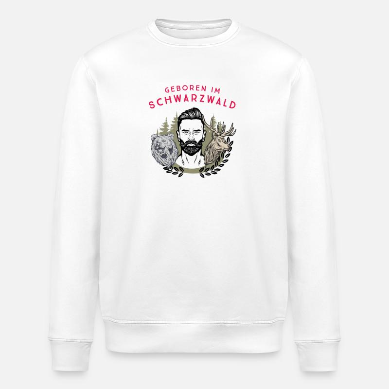 Geboren im Schwarzwald - Stanley/Stella Unisex Bio-Sweatshirt ROLLER - Weiß