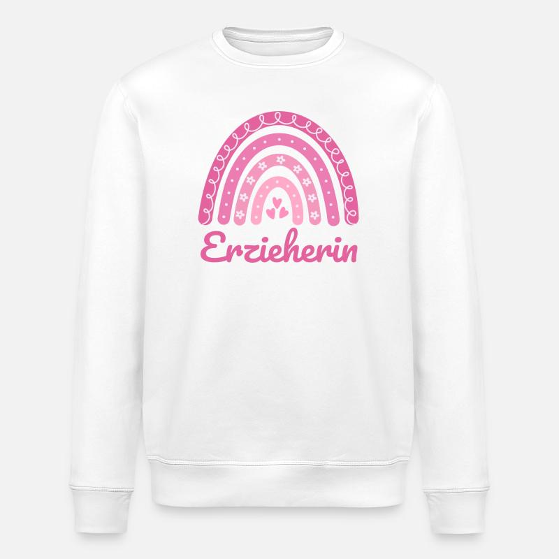 Kindergarten teacher Regenbogen - Stanley/Stella ROLLER Unisex Organic Sweatshirt - white