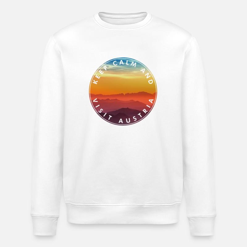 Visit Austria Sunset - Stanley/Stella ROLLER Unisex Organic Sweatshirt - white