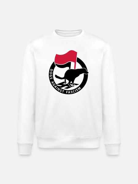 "Hunde mod fascisme" for Antifa Hundeejere - Stanley/Stella økologisk unisex-sweatshirt ROLLER - hvid