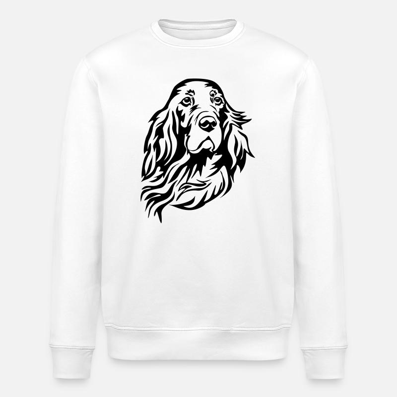 Irish Setter Kopf - Stanley/Stella Unisex Bio-Sweatshirt ROLLER - Weiß