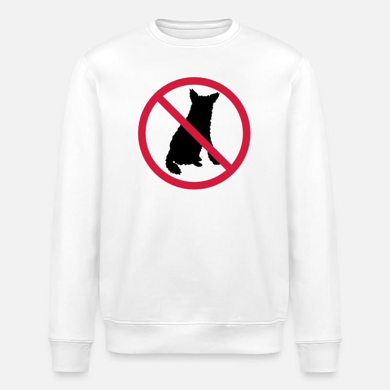 Hunde Verboten Schild - Stanley/Stella Unisex Bio-Sweatshirt ROLLER - Weiß