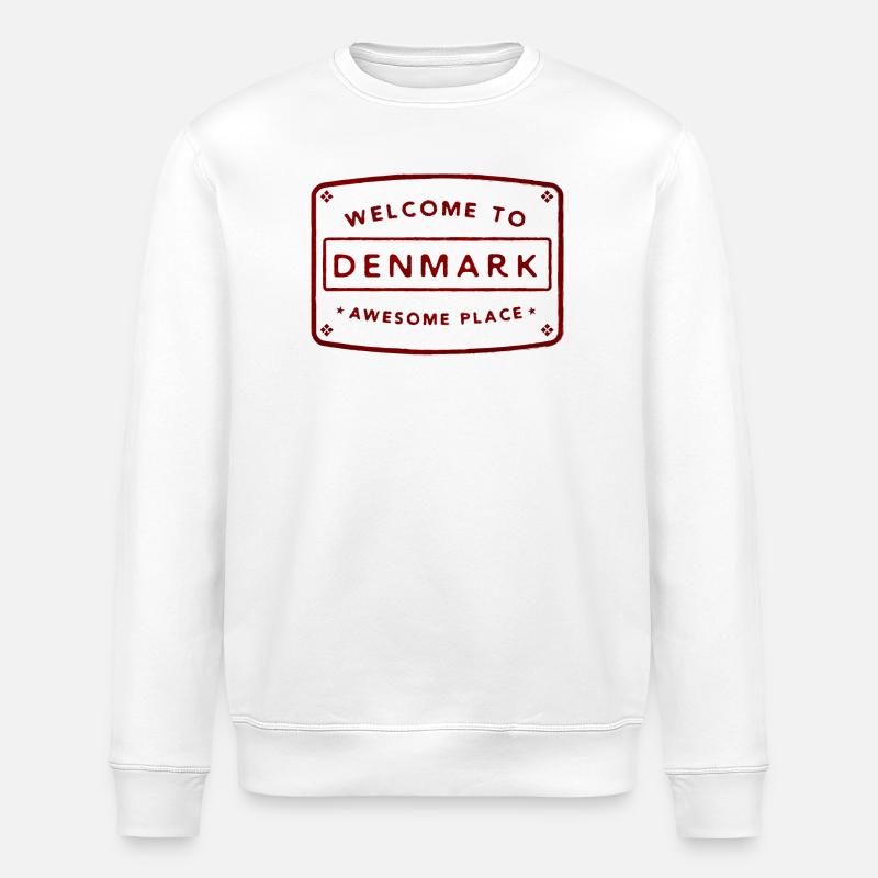 Willkommen in Dänemark Aufkleber - Stanley/Stella Unisex Bio-Sweatshirt ROLLER - Weiß