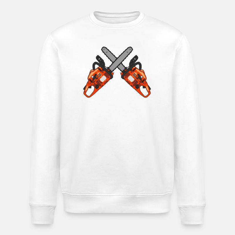 Croix de tronçonneuse - Sweat bio ROLLER Stanley/Stella Unisexe - blanc