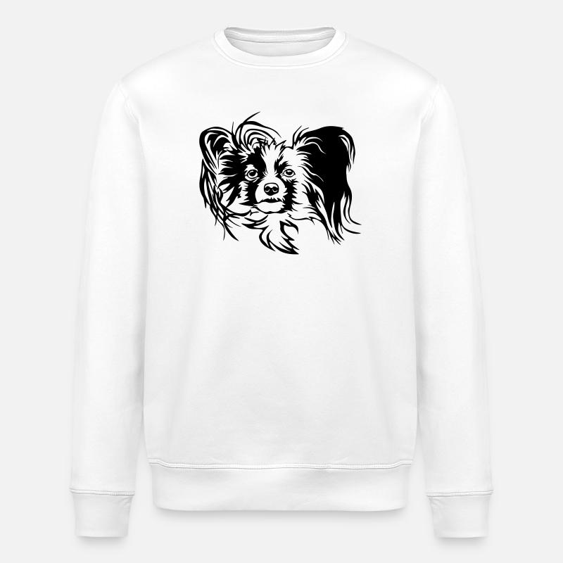 Papillon Head - Stanley/Stella ROLLER Unisex Organic Sweatshirt - white