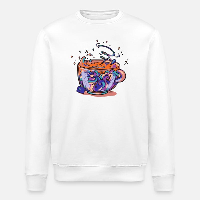 Swirling Rainbow Mug - Stanley/Stella ROLLER Unisex Organic Sweatshirt - white
