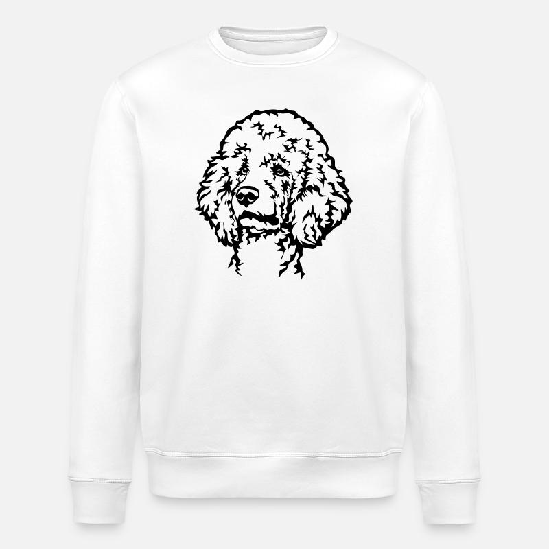 Poodle Head - Stanley/Stella ROLLER Unisex Organic Sweatshirt - white