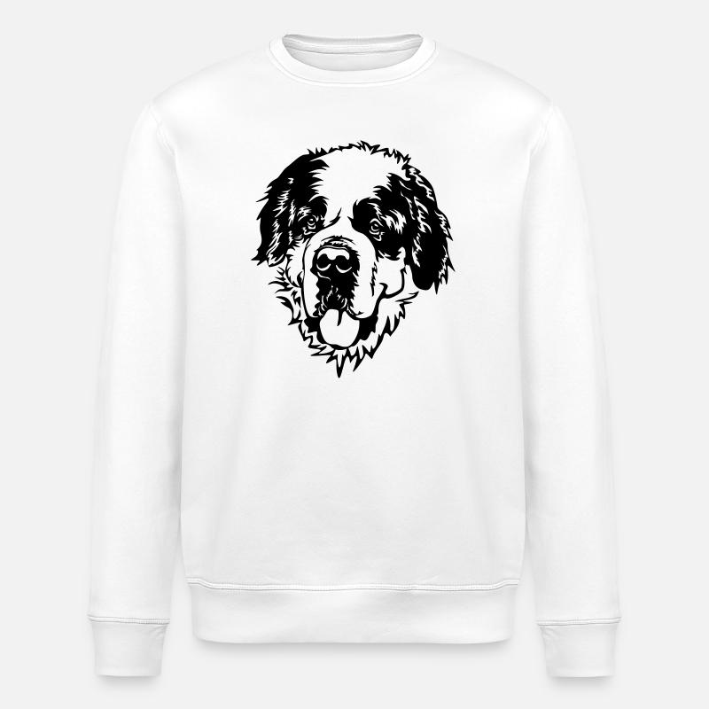 Bernhardiner Kopf - Stanley/Stella Unisex Bio-Sweatshirt ROLLER - Weiß