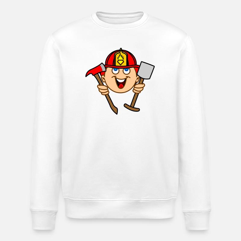 POMPIER peau blanche - Sweat bio ROLLER Stanley/Stella Unisexe - blanc