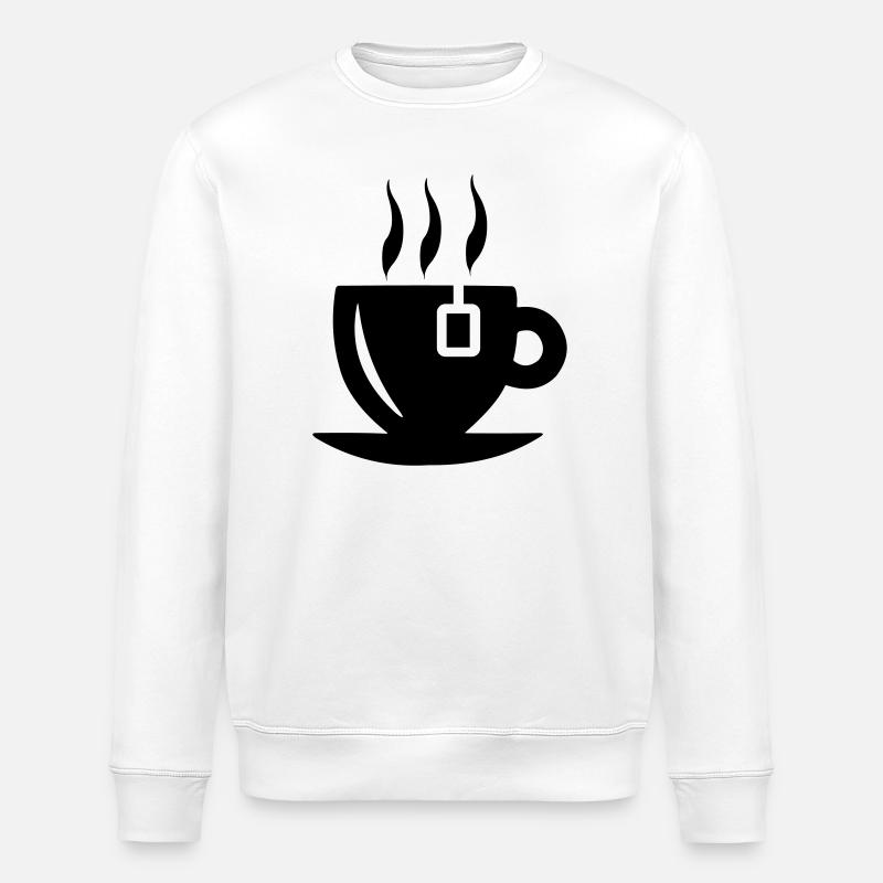 Tea cup with tea bag - Stanley/Stella ROLLER Unisex Organic Sweatshirt - white