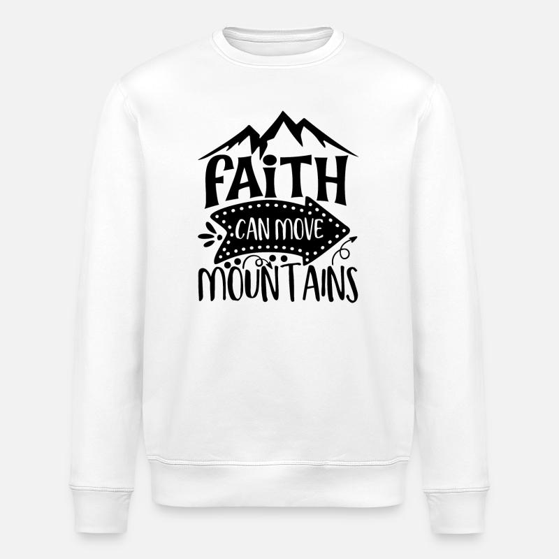 Faith Can Move Mountains Inspiration - Stanley/Stella Unisex Bio-Sweatshirt ROLLER - Weiß