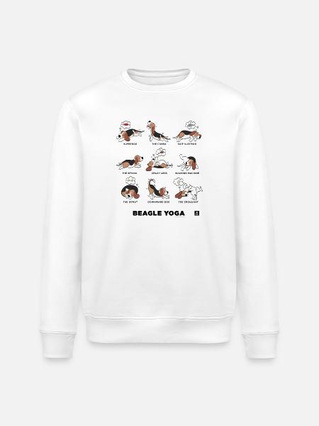 BEAGLE YOGA - Sweat bio ROLLER Stanley/Stella Unisexe - blanc