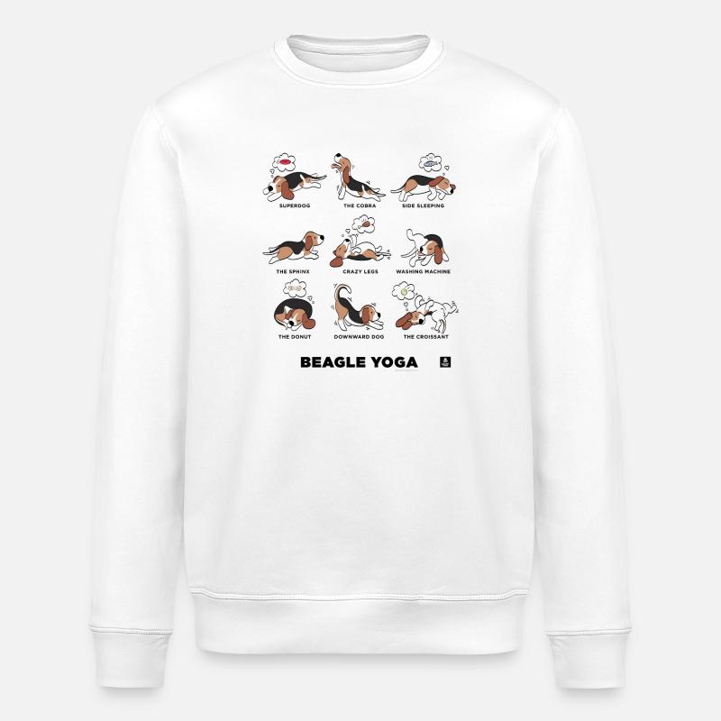 BEAGLE YOGA - Sweat bio ROLLER Stanley/Stella Unisexe - blanc