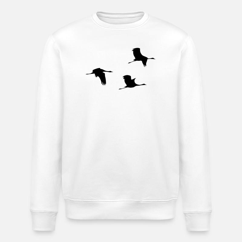 Fliegende Kraniche Vektor - Stanley/Stella Unisex Bio-Sweatshirt ROLLER - Weiß