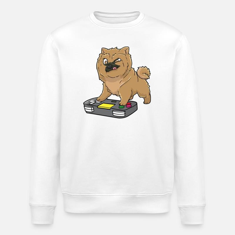 Chow Chow Gamepad Kawaii - Stanley/Stella Unisex Bio-Sweatshirt ROLLER - Weiß