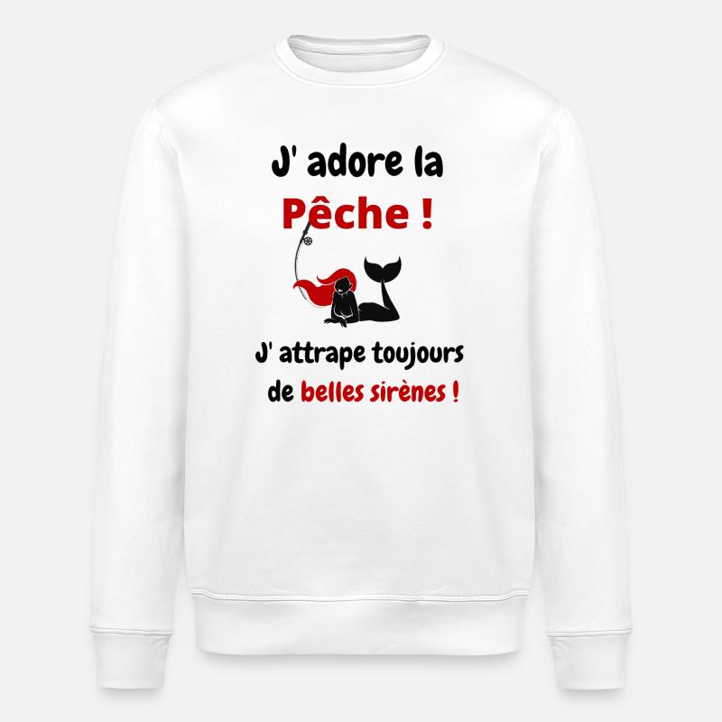 pêche, pêcheurs - Sweat bio ROLLER Stanley/Stella Unisexe - blanc