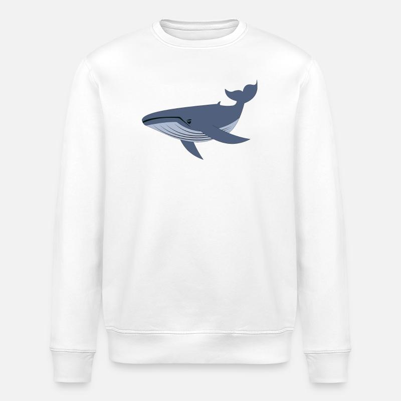 Baleine bleue, baleine - Sweat bio ROLLER Stanley/Stella Unisexe - blanc