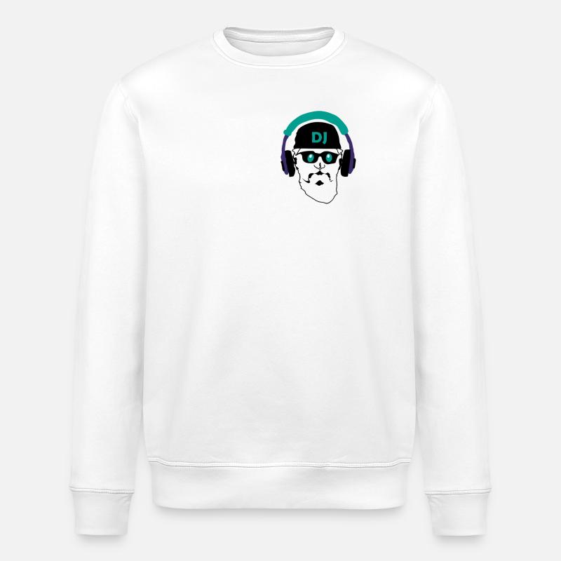 Neon DJ Kopfhörerzeichnung - Stanley/Stella Unisex Bio-Sweatshirt ROLLER - Weiß