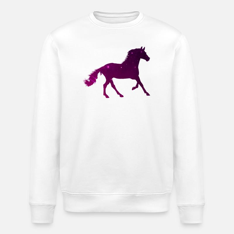 Sternenpferd - Süß Reiten Galaxy Pferd Geschenk - Stanley/Stella Unisex Bio-Sweatshirt ROLLER - Weiß
