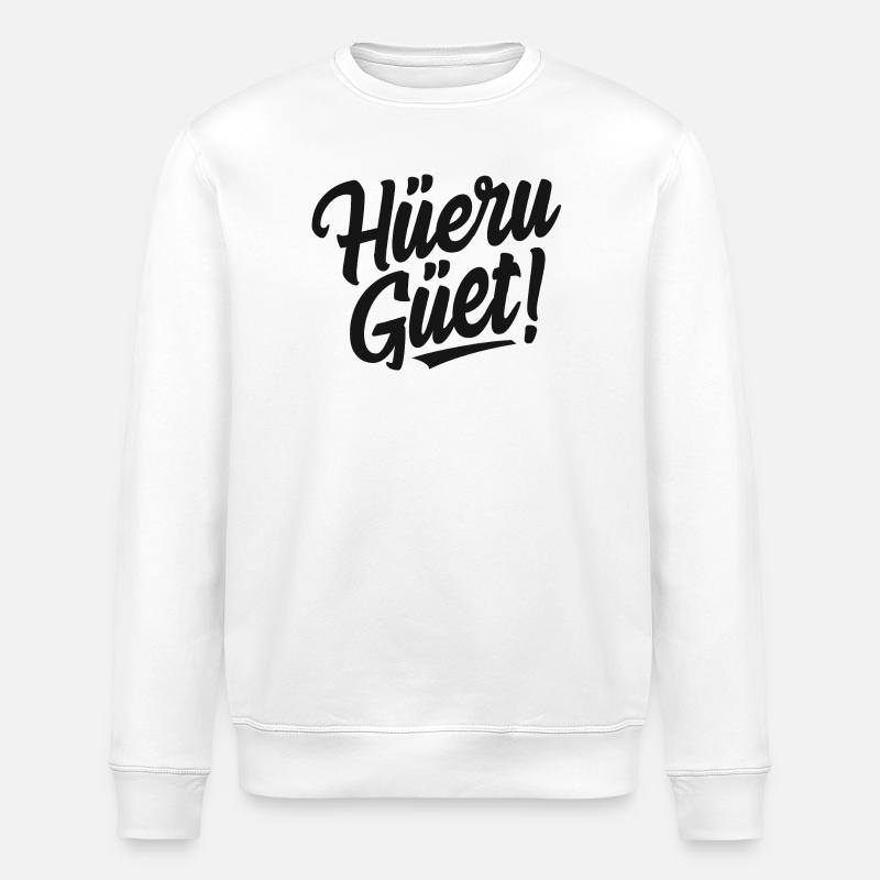 Wallis Valais - Mundart - Schweizerdeutsch - Stanley/Stella Unisex Bio-Sweatshirt ROLLER - Weiß