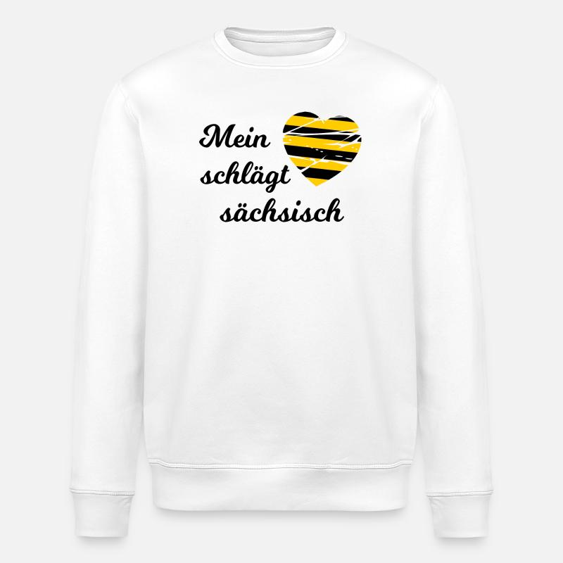 Ein Herz für Sachsen - Stanley/Stella Unisex Bio-Sweatshirt ROLLER - Weiß