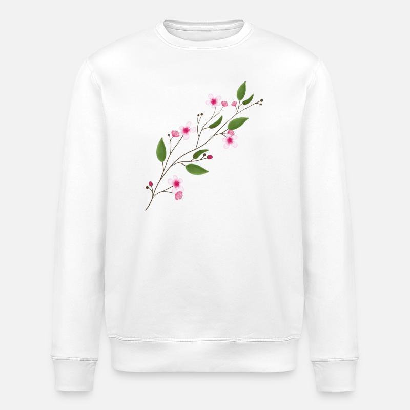 Fleur de cerisier - Sweat bio ROLLER Stanley/Stella Unisexe - blanc