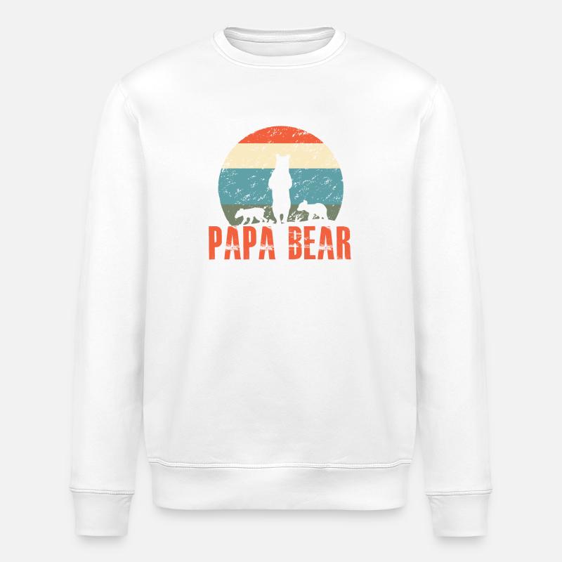 Papa bear - Stanley/Stella ROLLER Unisex Organic Sweatshirt - white