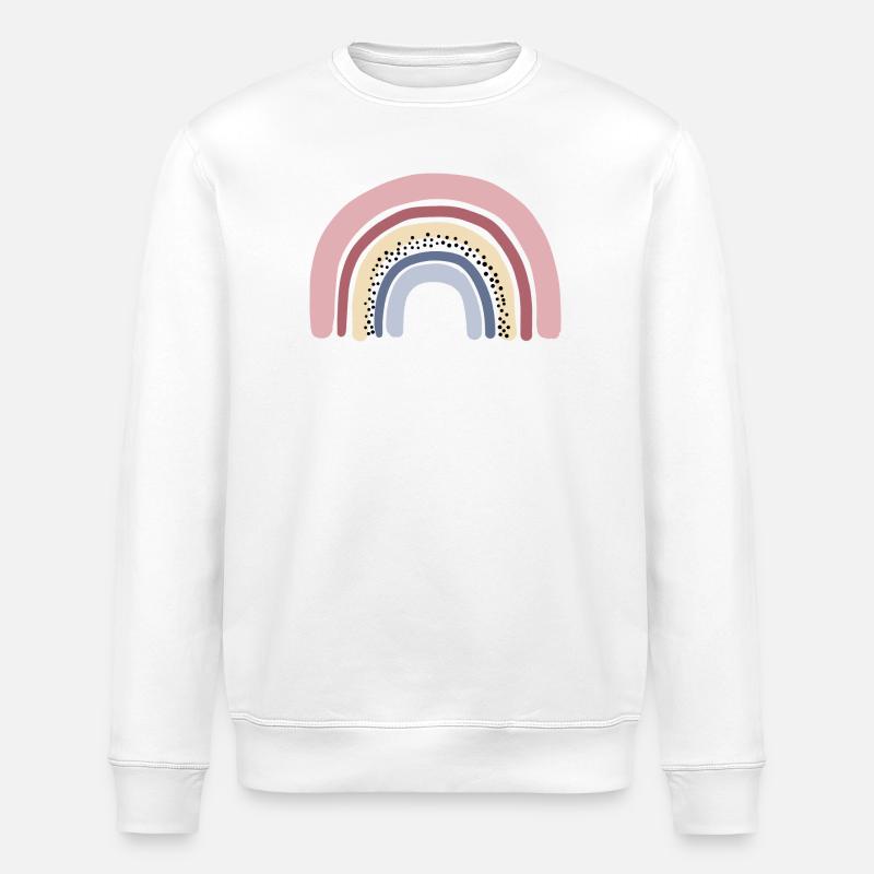 Rainbow pastel - Stanley/Stella ROLLER Unisex Organic Sweatshirt - white