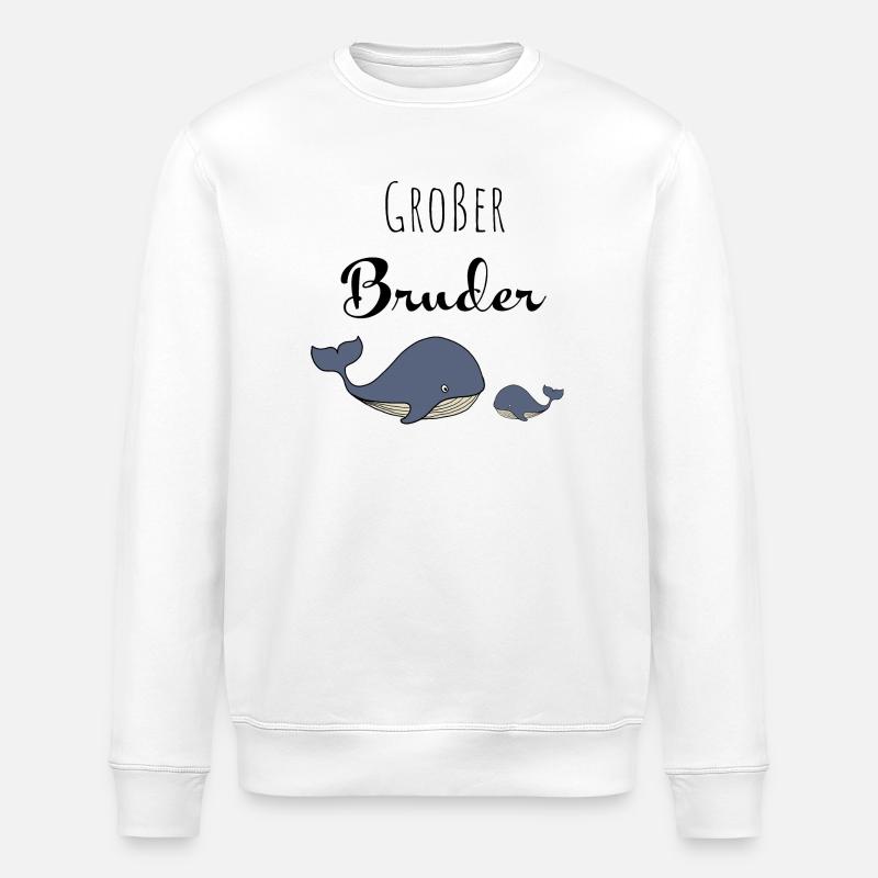 Großer Bruder Wal - Stanley/Stella Unisex Bio-Sweatshirt ROLLER - Weiß