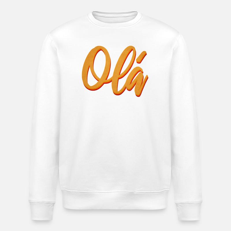 Olá Orange Script Tee - Stanley/Stella Unisex Bio-Sweatshirt ROLLER - Weiß