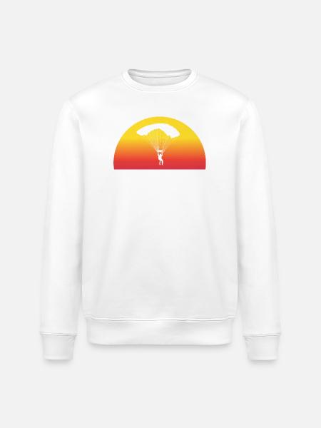 Adventurous Skydive Sunset - Stanley/Stella ROLLER Unisex Organic Sweatshirt - white