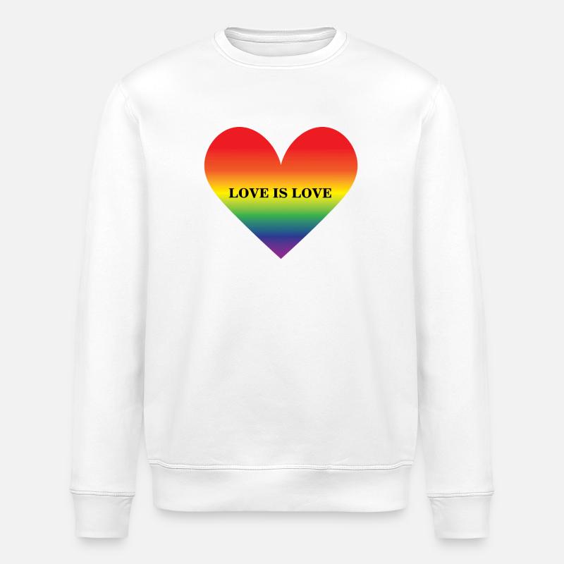 Regenbogenherz Liebe ist Liebe Design - Stanley/Stella Unisex Bio-Sweatshirt ROLLER - Weiß