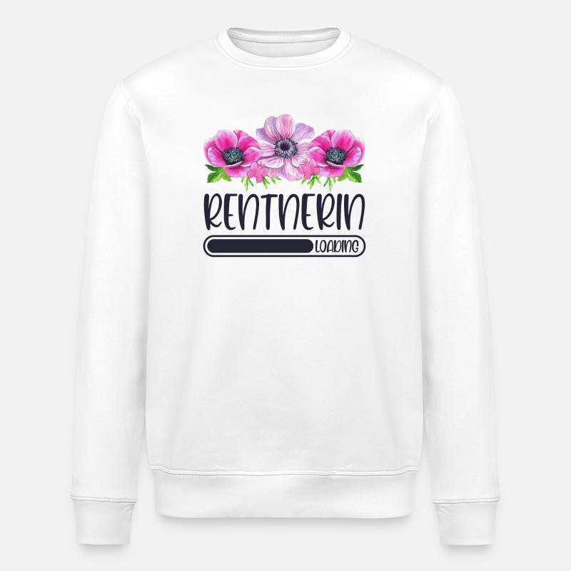 Rentnerin Loading Blumen - Stanley/Stella Unisex Bio-Sweatshirt ROLLER - Weiß